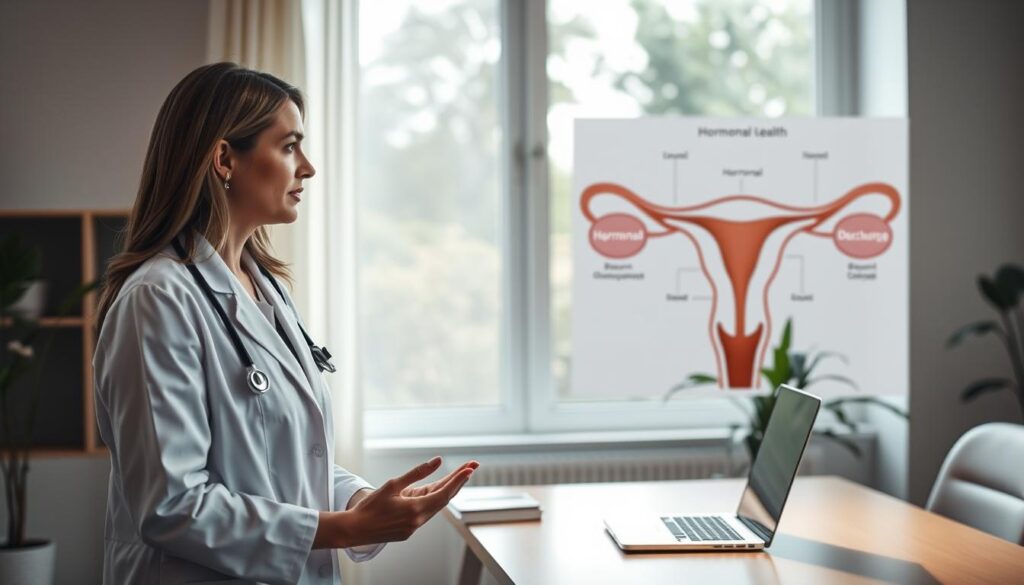 corrimento marrom causas hormonais