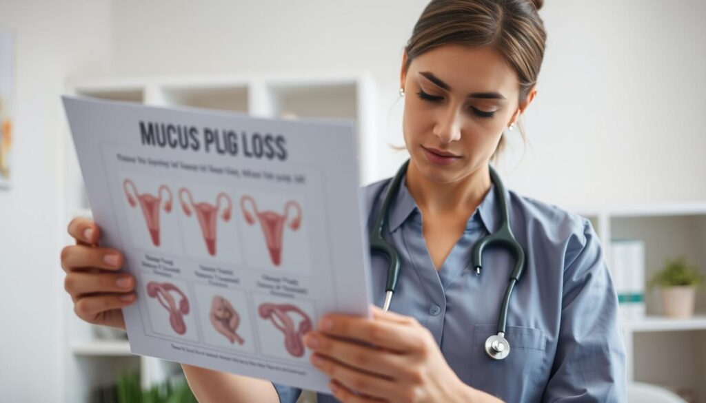 perda inesperada tampão mucoso